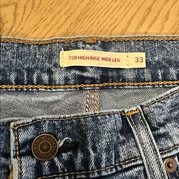 Levi's 728 high rise wide leg jeans- sweet success NWT - Picture 6 of 9